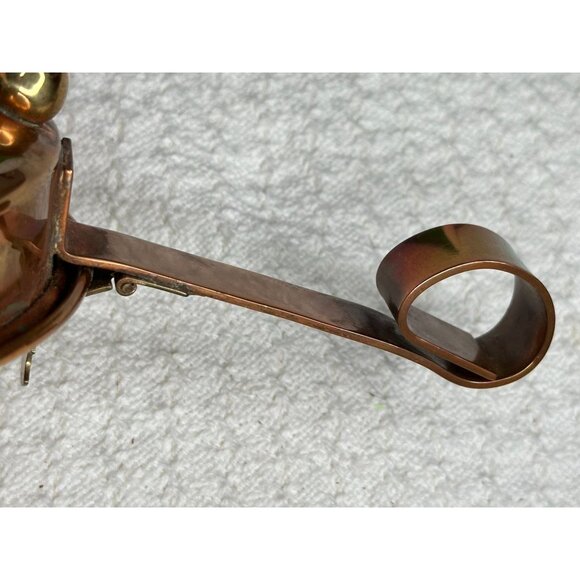 Copper Silent Butler Crumb Catcher Hinge Lid Feet Fireplace Decor Bed Warmer - Picture 7 of 11